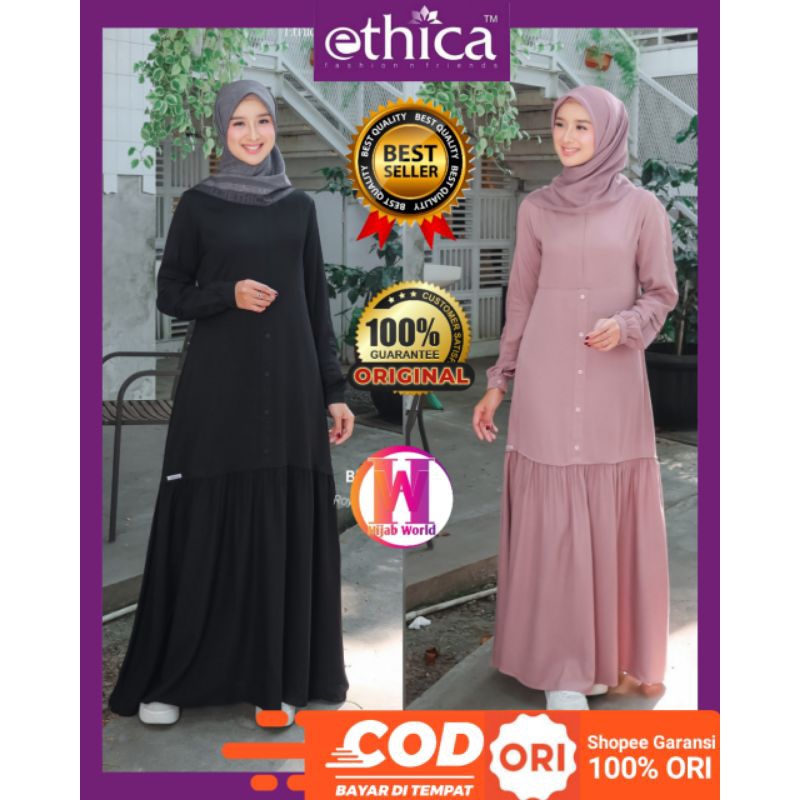 Gamis Ethica Hanami 12 Terbaru Original / Gamis Terbaru 2023 /  Gamis Simpel Elegan / Gamis Modern /