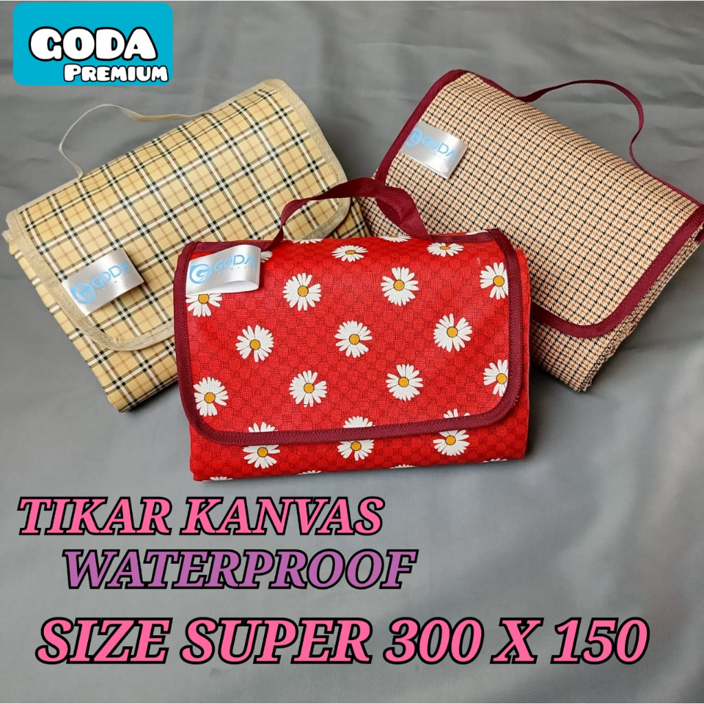 tikar lipat piknik karpet lipat kanvas waterproof size super jumbo
