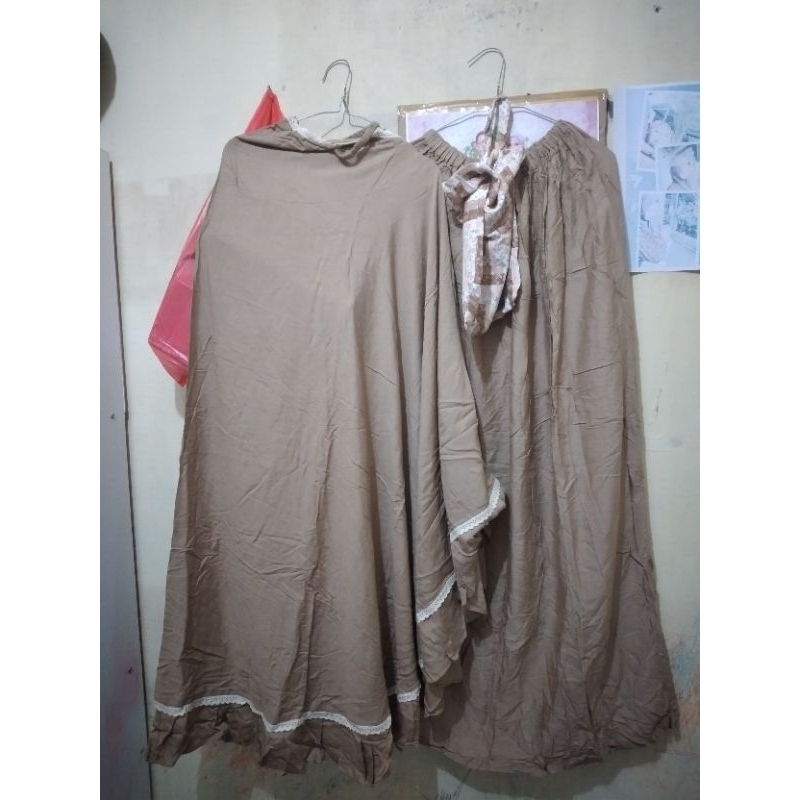 Mukena Shafiyyah Kids Mocca size 3, Kyra Tropical Veiled Rose size 6 by Atelier Angelina