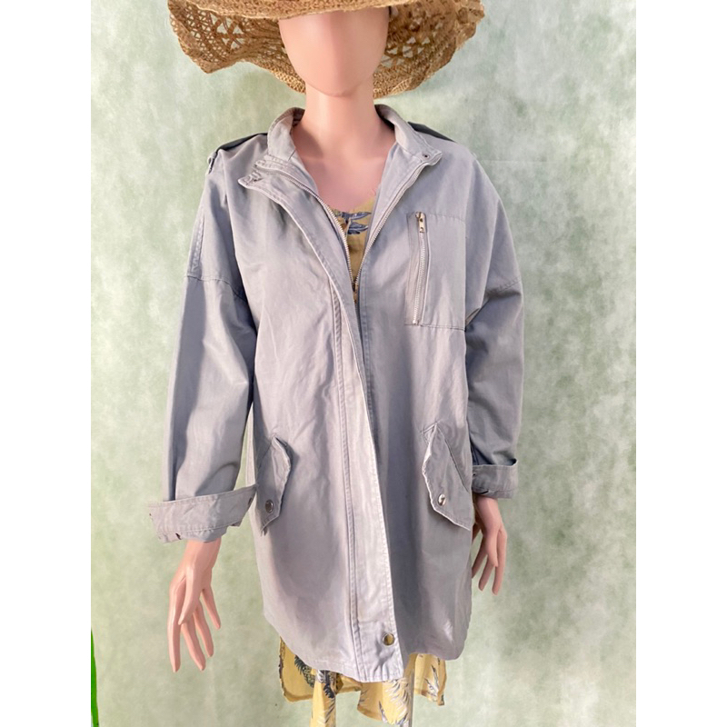 Preloved/Thrift Jacket jeans parka blue biru Korean Style