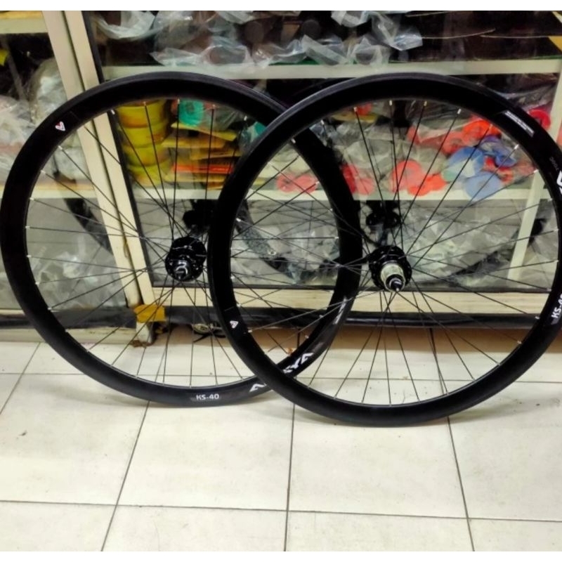wheelset 700c araya ks40 disc brake hitam