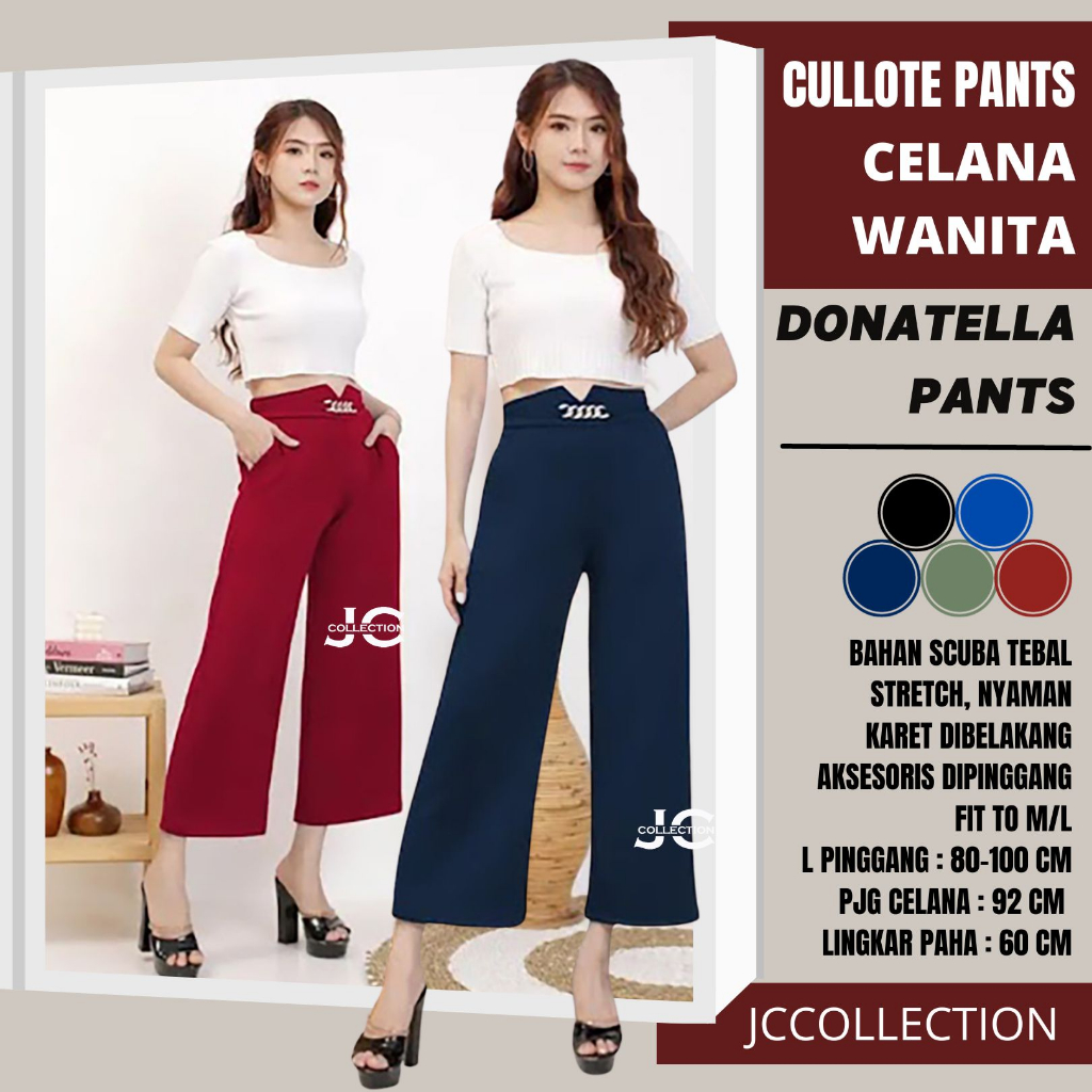 Celana Wanita Scuba / Celana Kulot Panjang Wanita gaya Korea Model Terbaru Donatella JCCollections /
