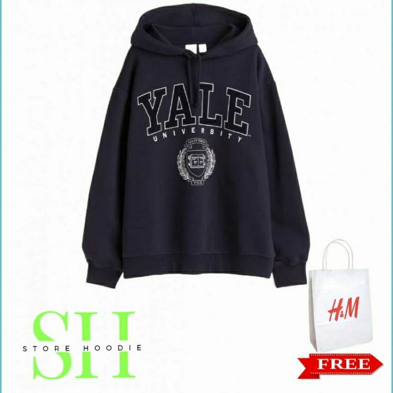 HOODIE H&M YALE UNIVERSITY Hnm Full teg, label Free Paperbag. h&m
