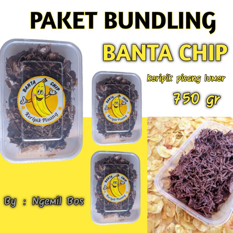 

750gr Keripik Pisang Lumer Paket Bundling 3 BOX per box 250 gr BANTA CHIP