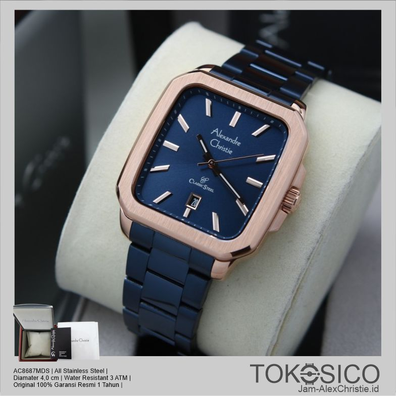 TERBARU JAM TANGAN ALEXANDER CHRISTIE PRIA ORIGINAL MODEL KOTAK AC8687 ALEXANDRE CRISTIE COWOK AC 86