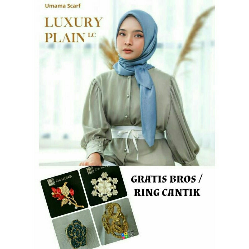 Umama Luxury Plain Hijab Segiempat Gliter Polos