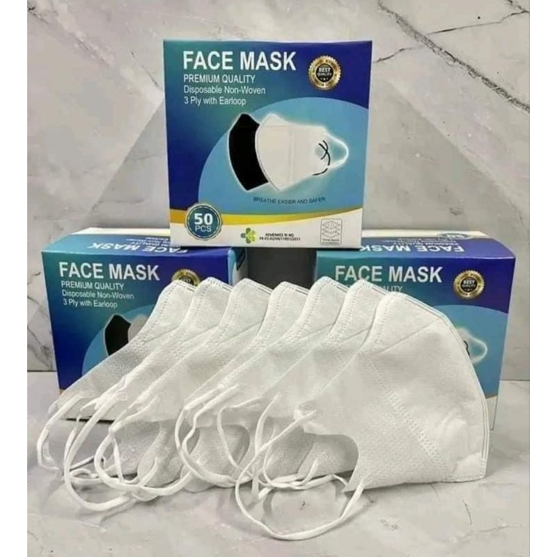 masker duckbil putih + kardus