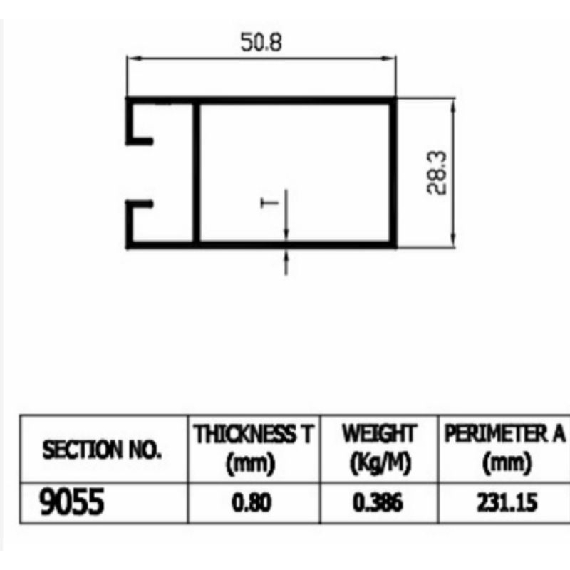 Tiang Pintu Sliding (9055) Ca/Silver, Brown Anodise Co