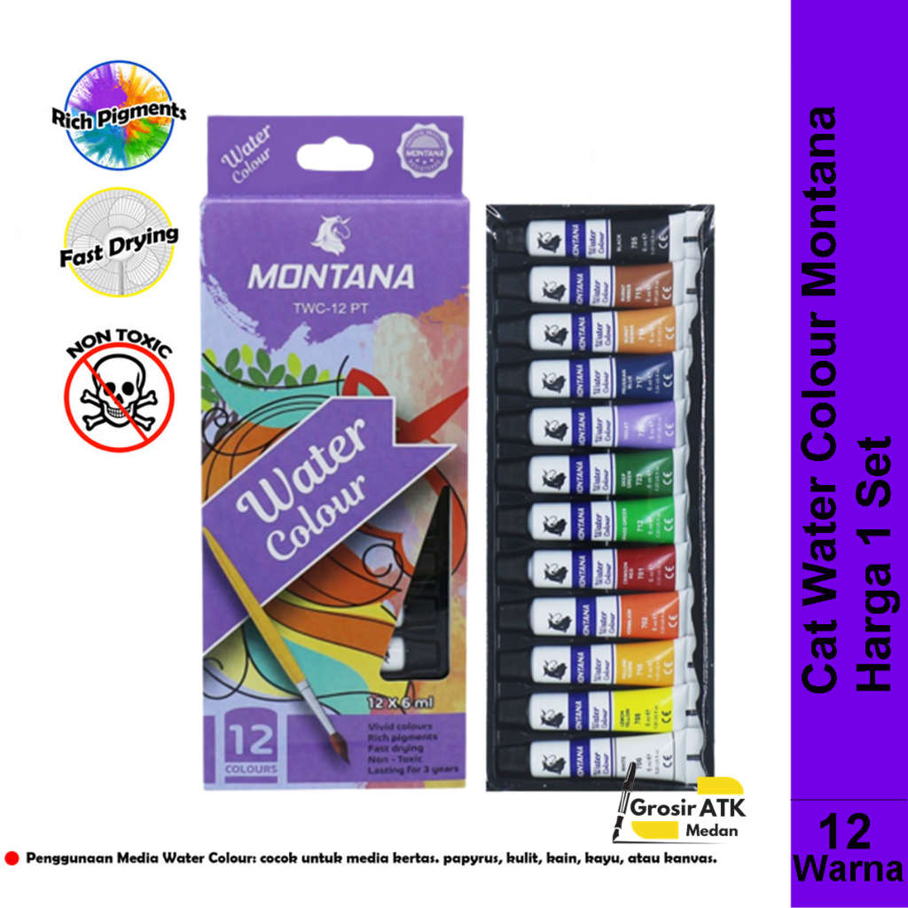 

Cat Air 12 Warna Montana / Water Colour Montana / Cat Air Murah