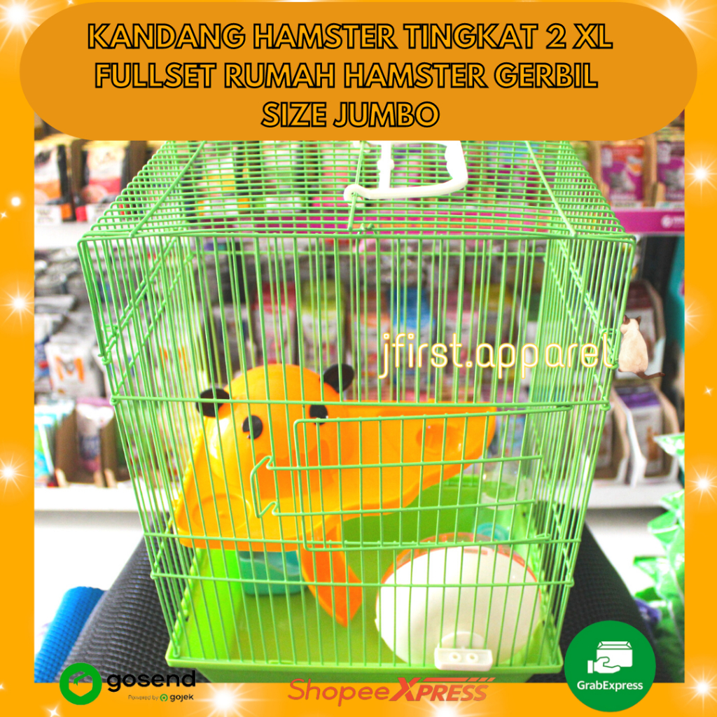 KANDANG HAMSTER TINGKAT 2 XL FULLSET | RUMAH HAMSTER GERBIL SIZE JUMBO