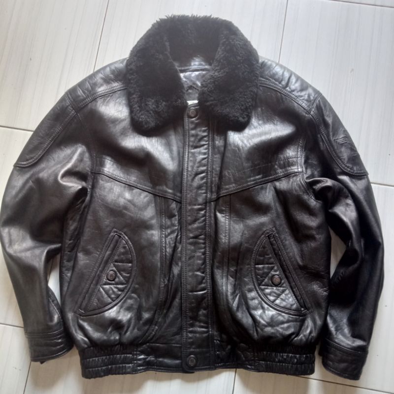 Jaket Kulit Asli EDWIN Bomber Pilot