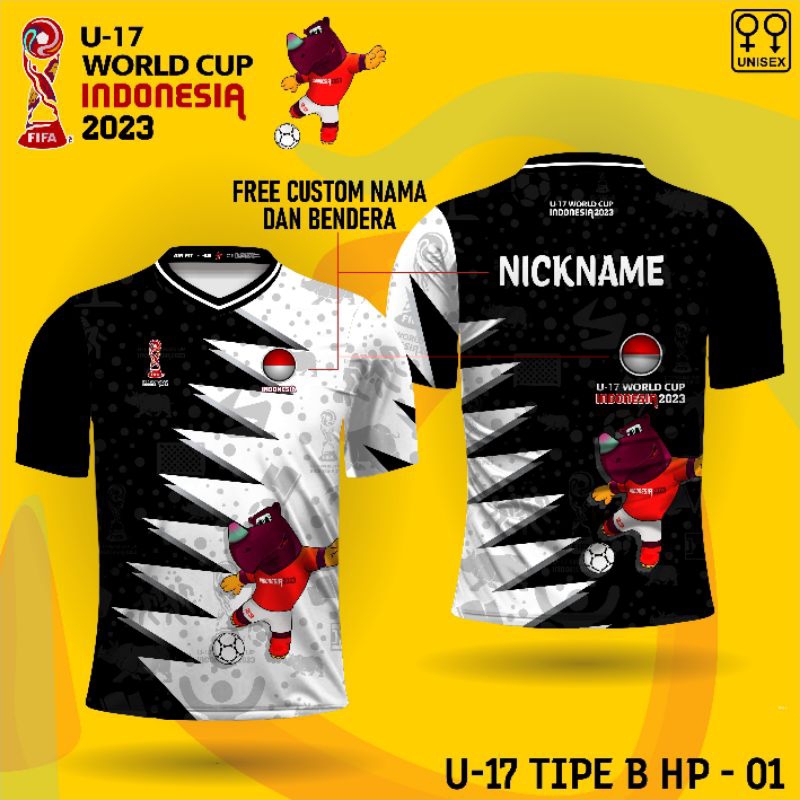 Jersey PIALA DUNIA TIMNAS U-17 baju kaos bola timnas U17 piala dunia 2023