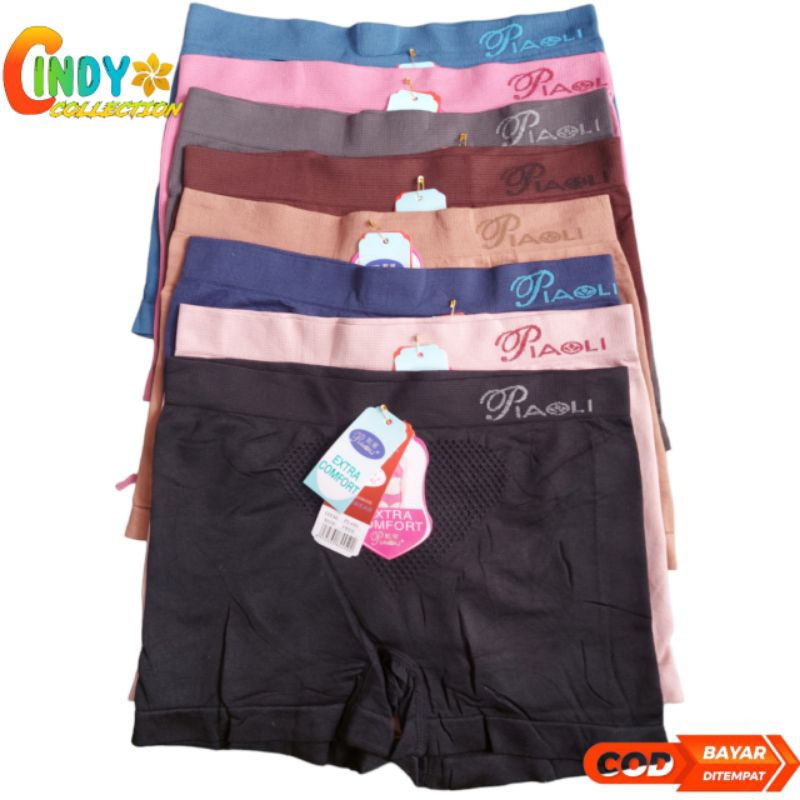 MURAH 3 PCS CELANA DALAM WANITA SEGI EMPAT RAJUT PIAOLI | CELANA BOXER WANITA JUMBO RAJUT  PIAOLI 45