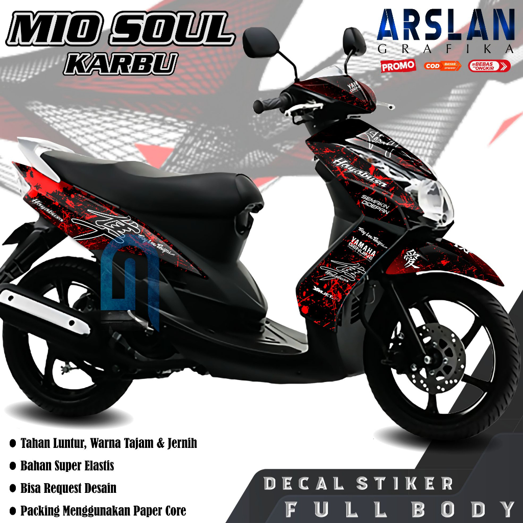 ⭐⭐⭐⭐⭐Decal Mio Soul Karbu Full Body Stiker Yamaha Mio Soul Karbu Full Body Dekal Mio Soul Karbu Full