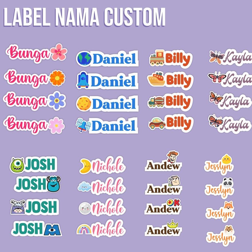 

STIKER LABEL NAMA ANAK CUSTOM WATERPROOF LABEL NAMA CUSTOM