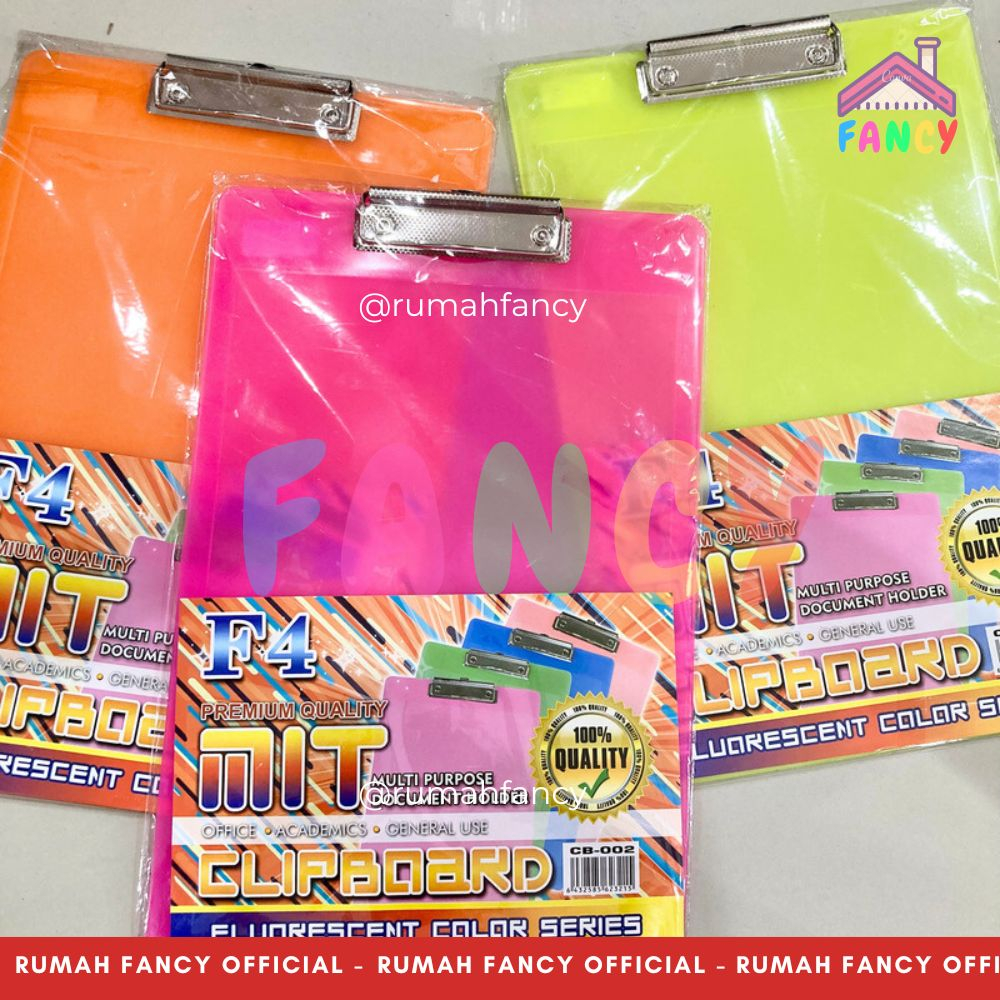 

Clipboard Papan Dada Transparan Warna Squeezy / RAINBOW Ukuran Folio F4