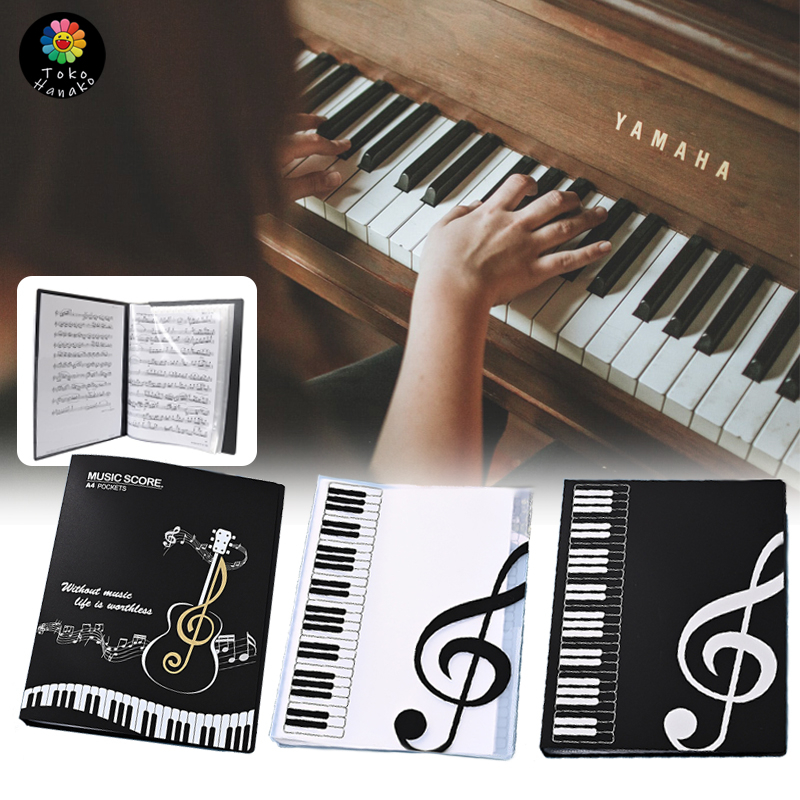 Nota Lembaran Piano Musik/Populer Music Score A4 Tempat File Map Dokumen Booklet - 40 Sheets