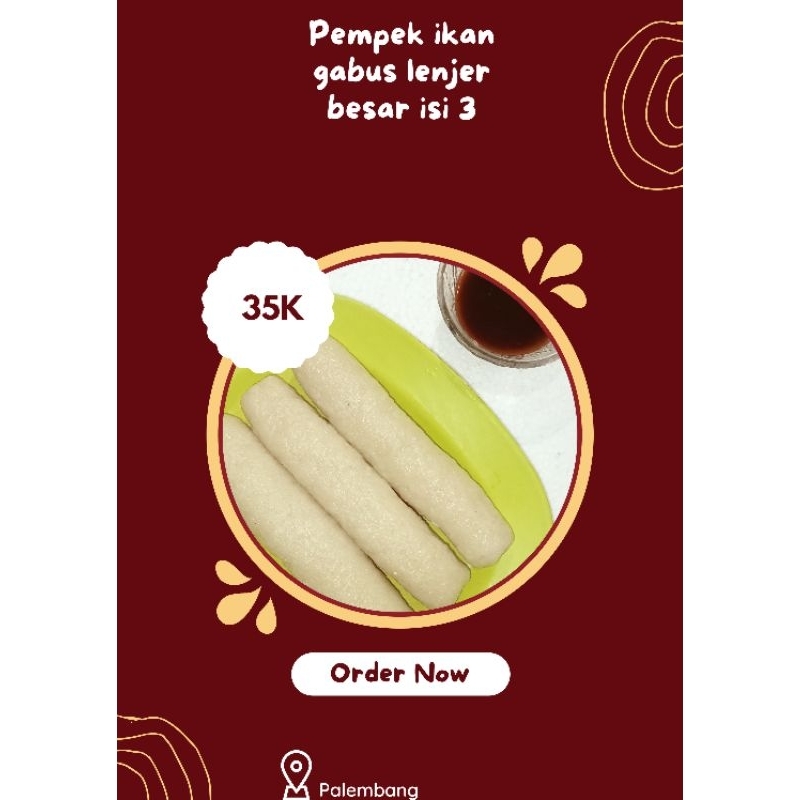 

Pempek lenjer isi 3 + cuko 200ml