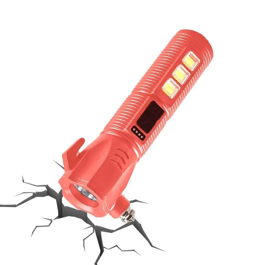 MH - Senter Safety Hammer Selt Belt Cutter LED Rechargeable 22018