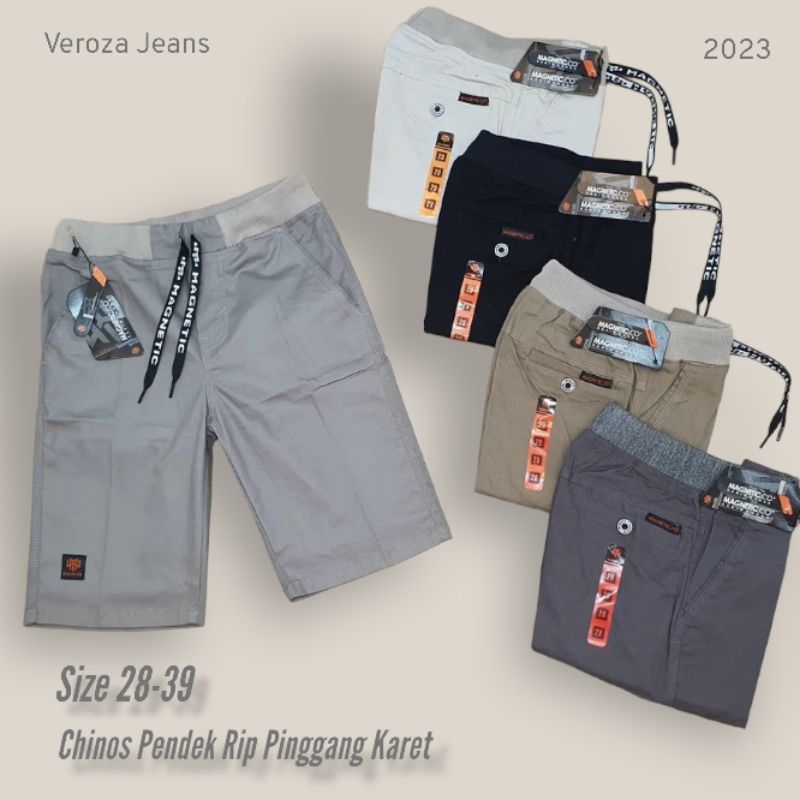 CELANA CHINOS PENDEK PRIA PINGGANG KARET MULUR STRETCH MURAH