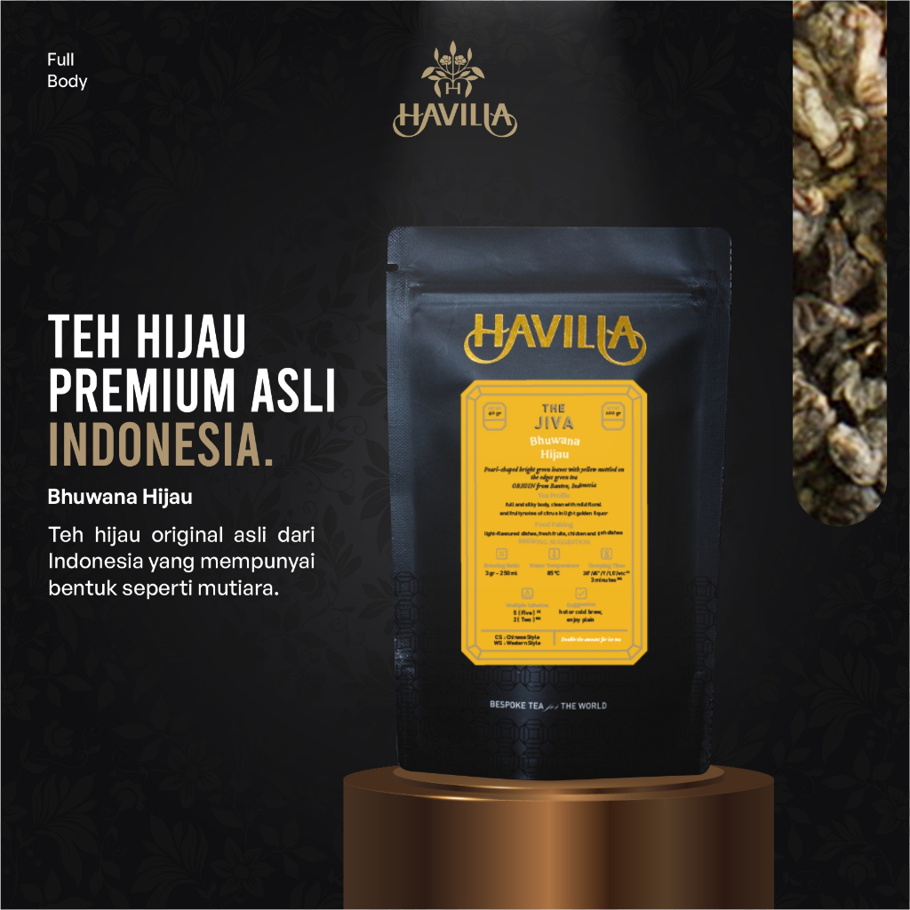 

Havilla Bhuwana Hijau Green Tea / Teh Hijau Indonesia / Rolled Green Tea