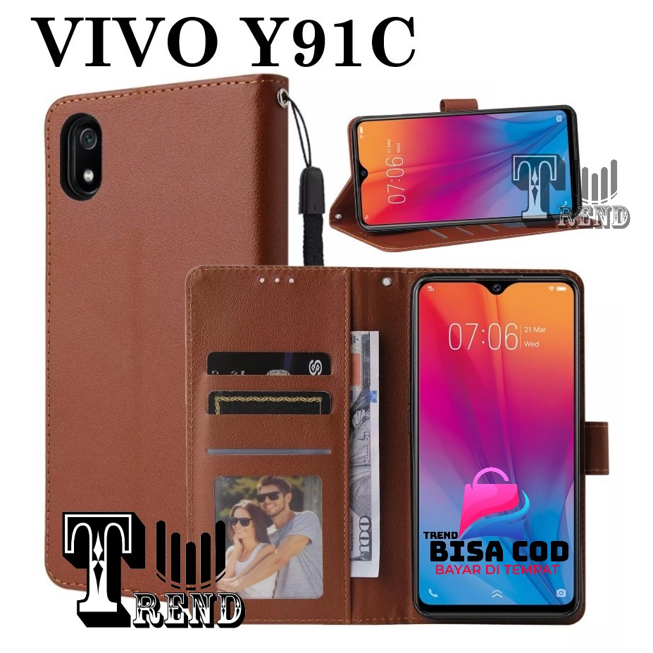 FLIP COVER VIVO Y91C LEATHER CASE FLIP VIVO Y91C