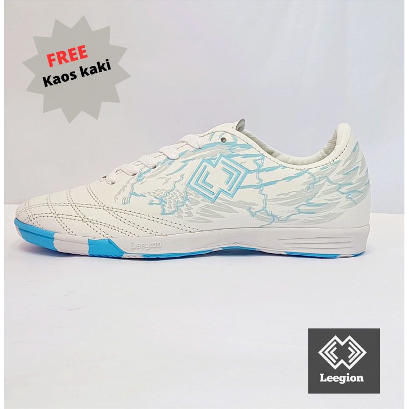 Sepatu Futsal Attack Classic White Toska Junior Size 33-37