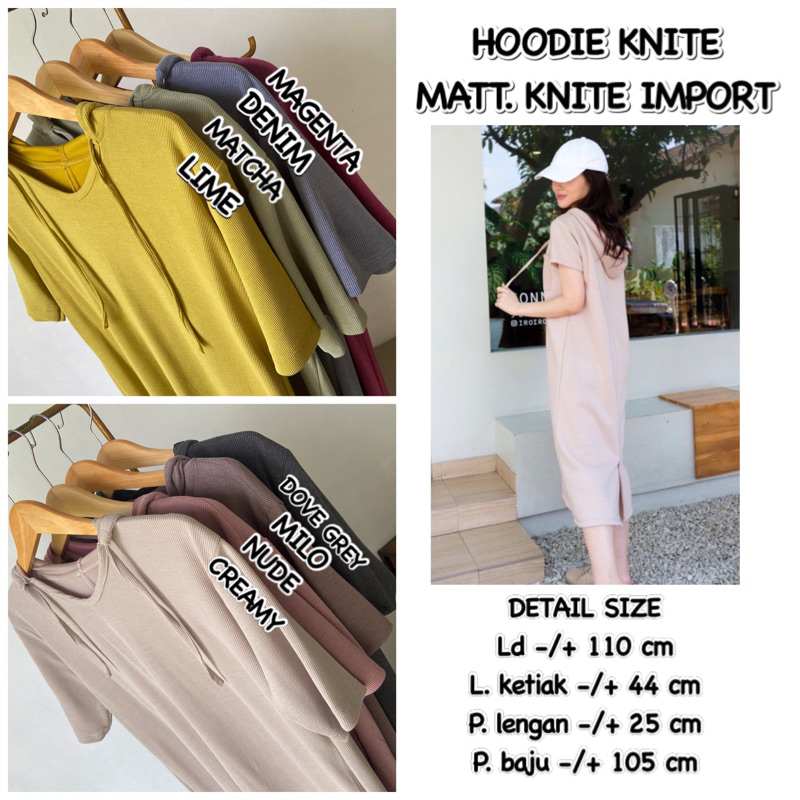 HOODIE KNITE WANITA LENGAN PENDEK