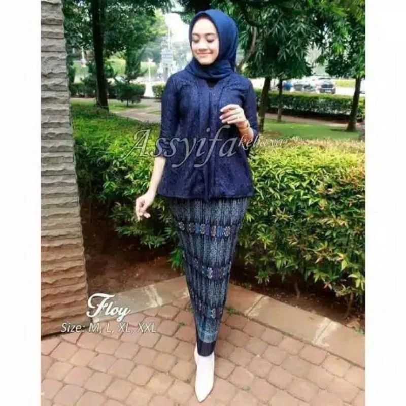 NY KEBAYA - Setelan kebaya floy brokat jumbo Ld 125 / set baju kebay4 besar / untuk acara pernikahan