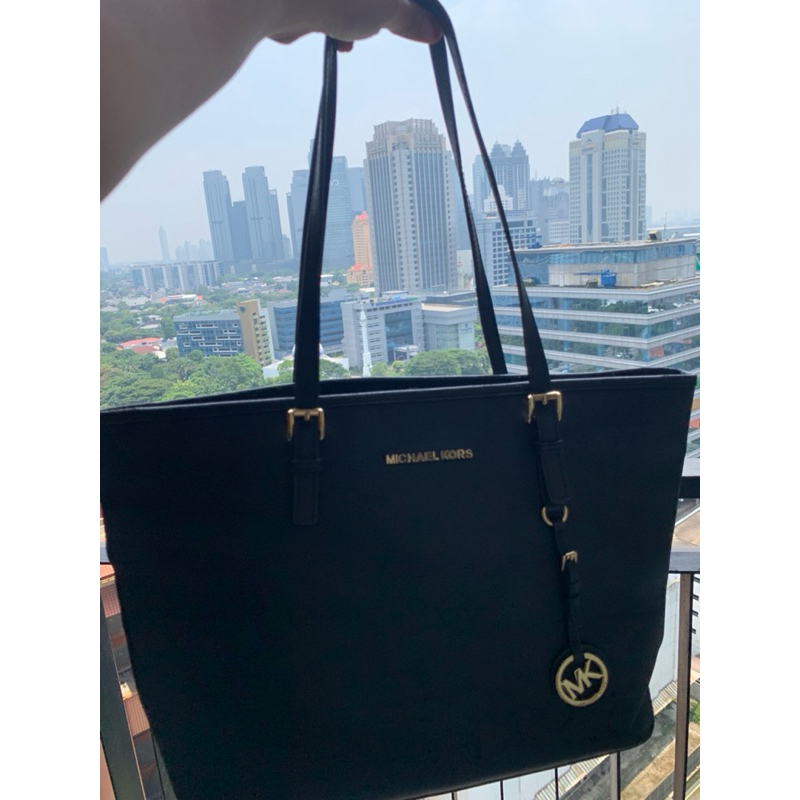 Tas MK Jetset | Michel Kors Tote Bag Black Preloved [ORIGINAL]