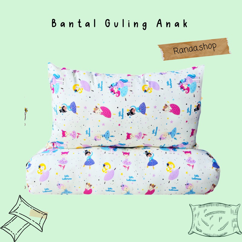 BANTAL GULING ANAK PEREMPUAN MOTIF BALLERINA PUTIH