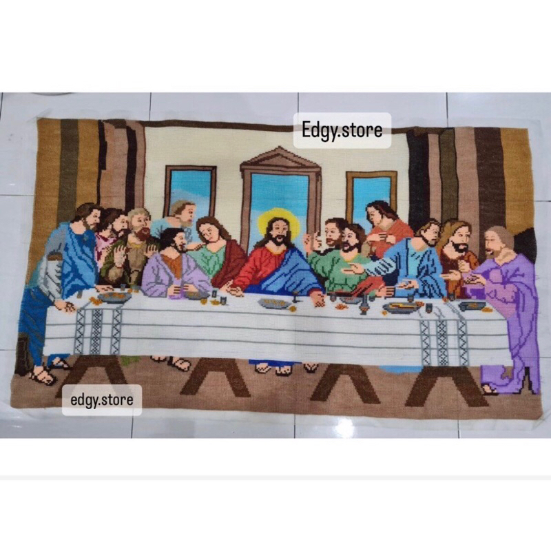 kristik cross stitch kmrohani perjamuan terakhir Tuhan Yesus Last supper hiasan dinding
