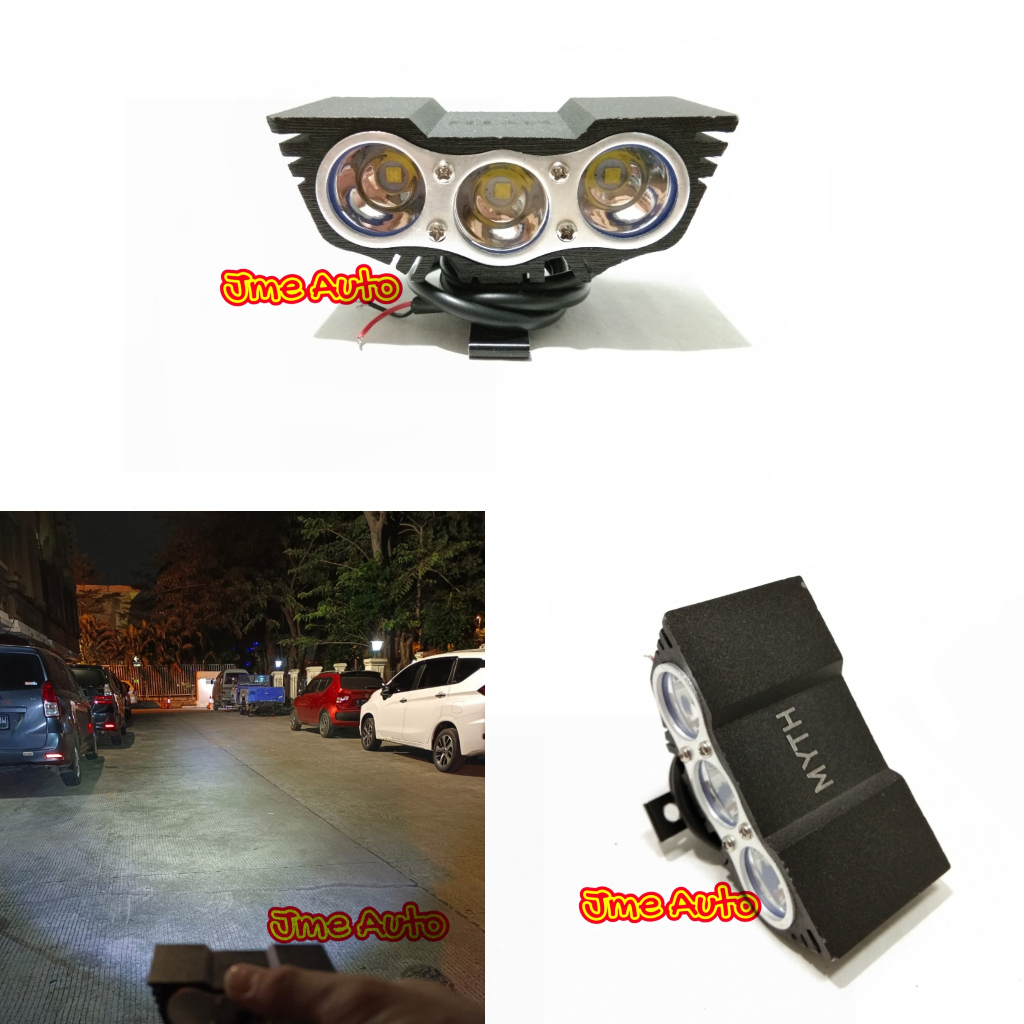 Lampu tembak sorot LED OWL Mini 3 Mata Led 3 Mode Cahaya Fokus Lampu Tembak Led Motor Mobil