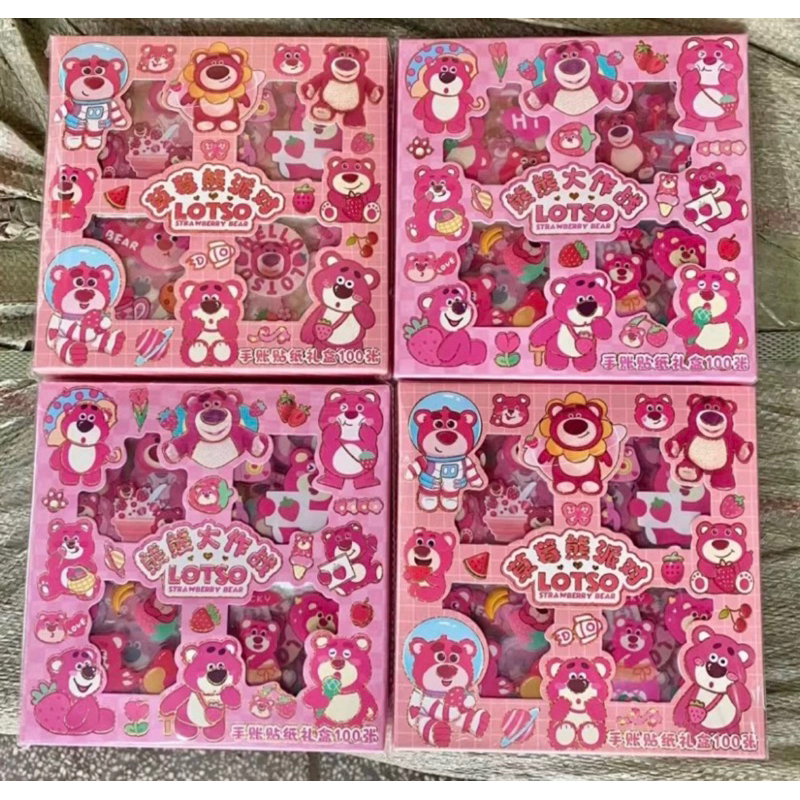 

STIKER LOTSO 100 LEMBAR STIKER MOTIF STICKER BERUANG PINK STIKER WATERPROOF