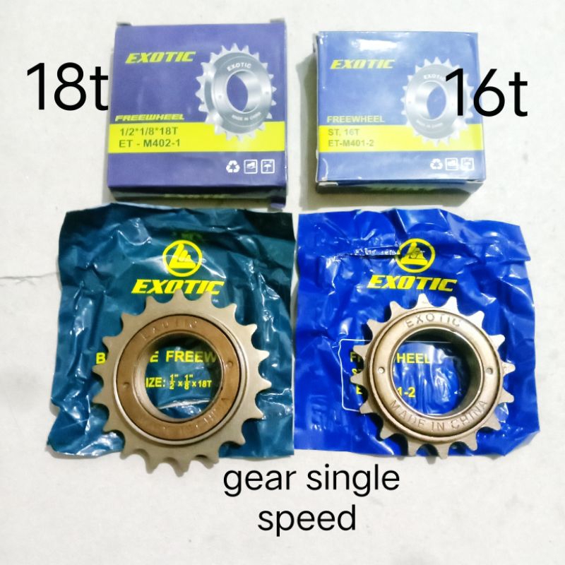 gear single speed 16t/ 18t / 20t freewheel by united / leader gear belakang sepeda fixie jengki BMX 