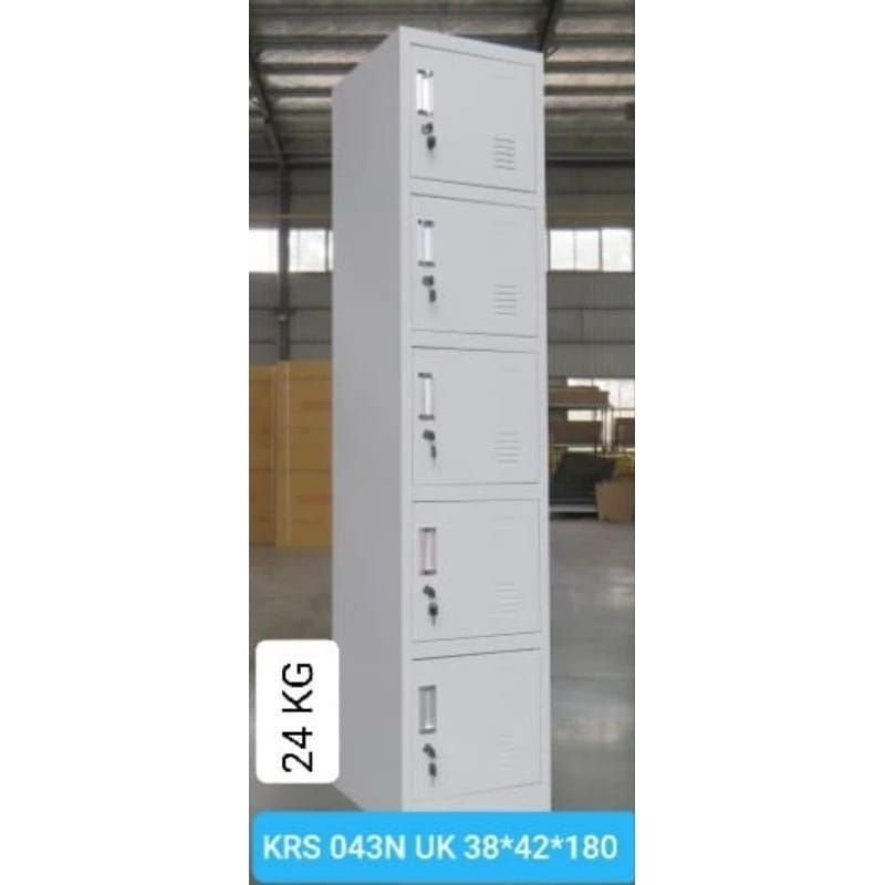 Lemari Locker 5 Pintu Plat Besi Import 043