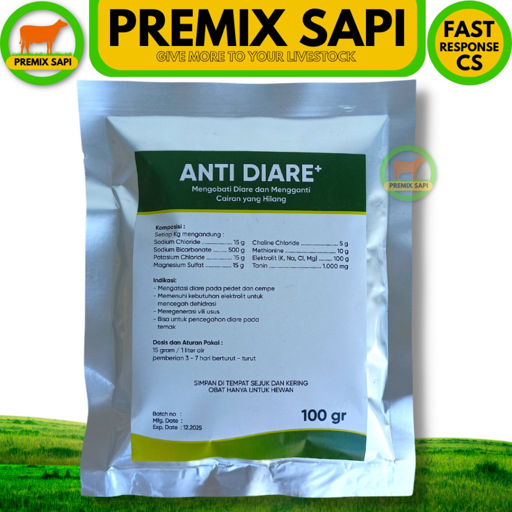 ANTI DIARE 100 gram - Obat Mencret Cempe - Obat Mencret Pedet - Obat Mencret Kambing - Obat Mencret 