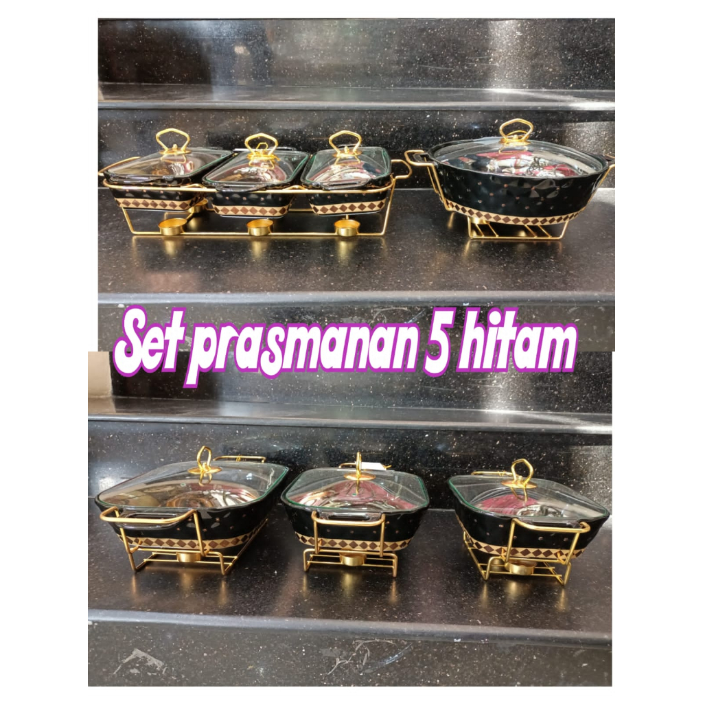 {Packing Kayu} Set Prasmanan Keramik Lengkap Seperti Foto Motif Diamond Hitam