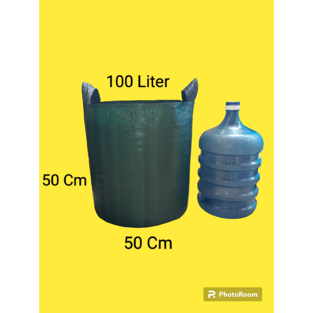 Planter bag 100 liter hijau 1 kodi 20 pcs silinder ( bulat )