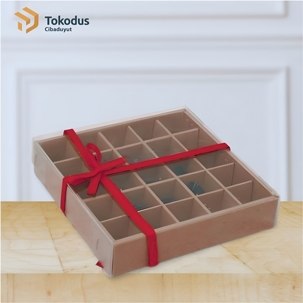 

Paperkraft Box Nastar | Dus nastar | Dus Coklat | Dus Kue uk 20 x 20 x 4,5 cm - Tokodus Cibaduyut