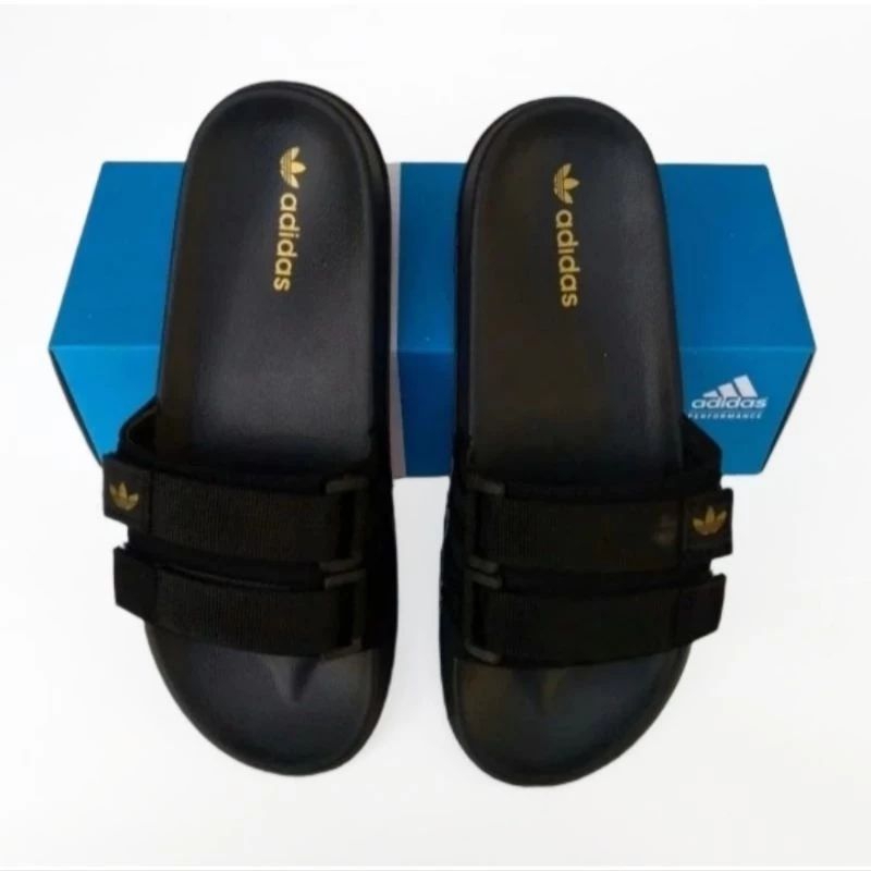 sendal adidas slop velcro pria slide original double strapp free box