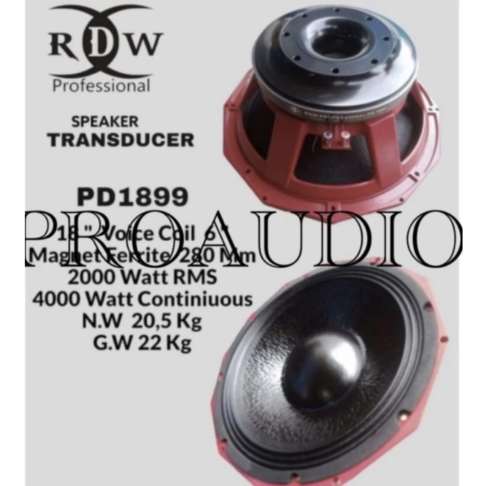Speaker Komponen RDW 18PD1899 18 PD1899 PD 1899 18 Inch Original