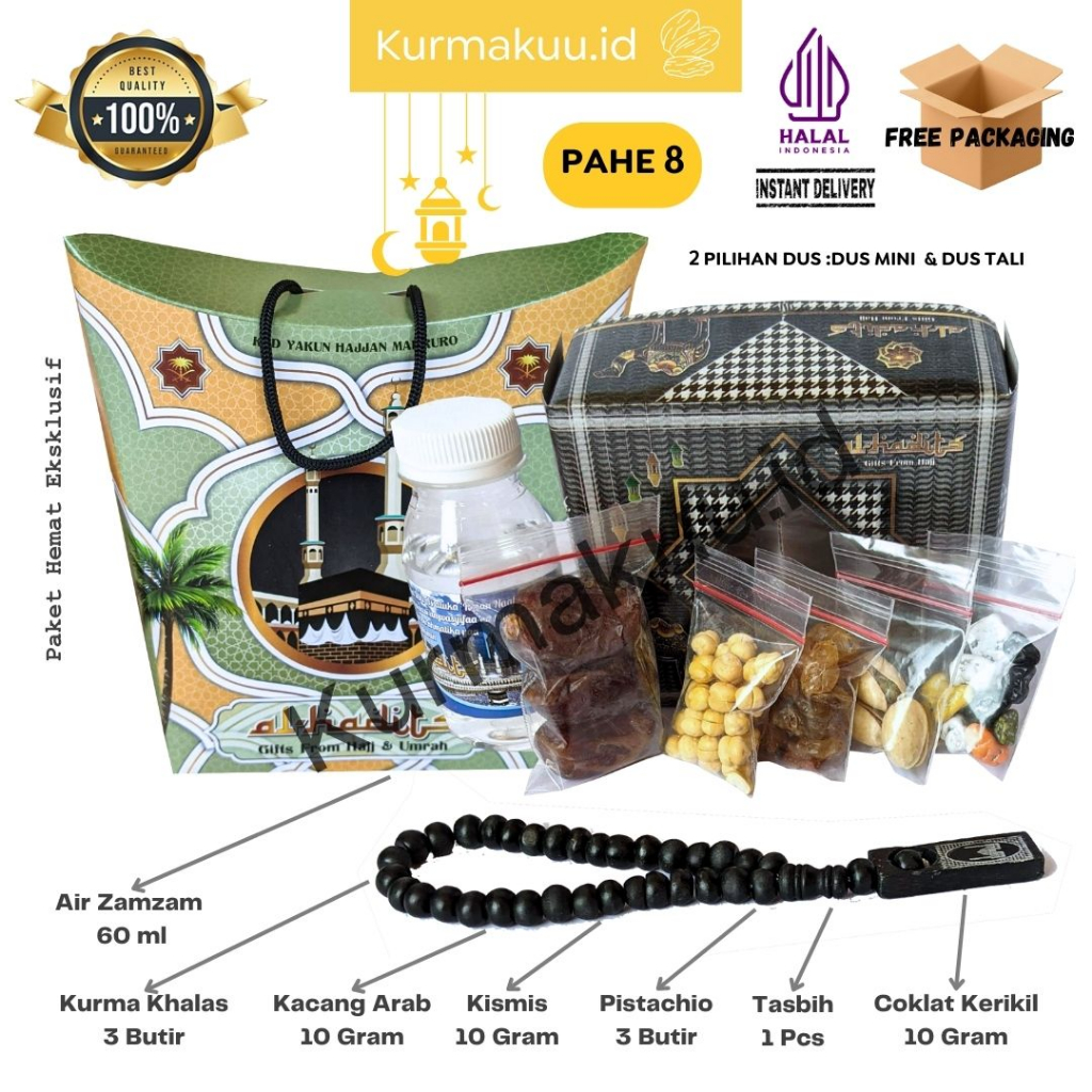 

Paket Oleh Oleh Haji dan Umroh Coklat Kerikil + Tasbih + Dus jinjing