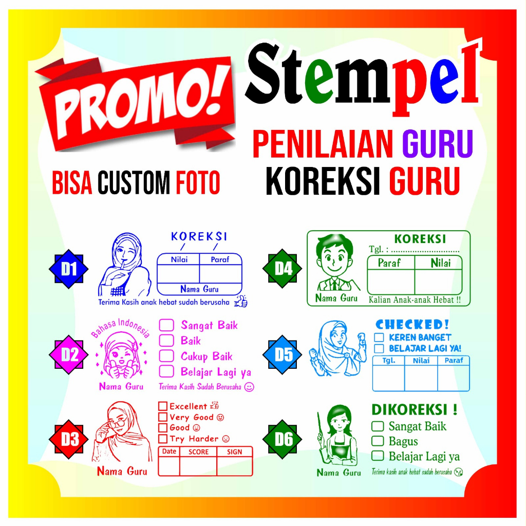 

Adn Stempel Nilai Guru / Penilaian / Koreksi / Checked Stempel Nilai Custom