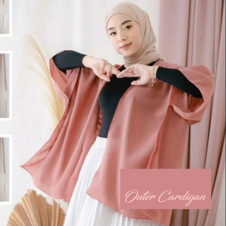 Promo Diskon Outer Kekinian Batwing Long Outer Perlengkapan Stelan Baju Pakaian Atasan Wanita Rompi 