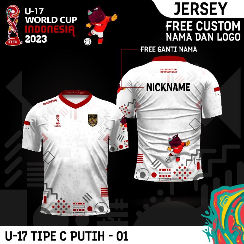 Jersey TIMNAS U17 PIALA DUNIA baju kaos bola timnas U17 piala dunia 2023 terbaru