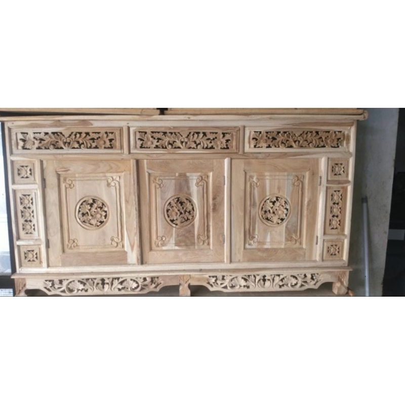 buffet Palembang buffet ukir kayu jati