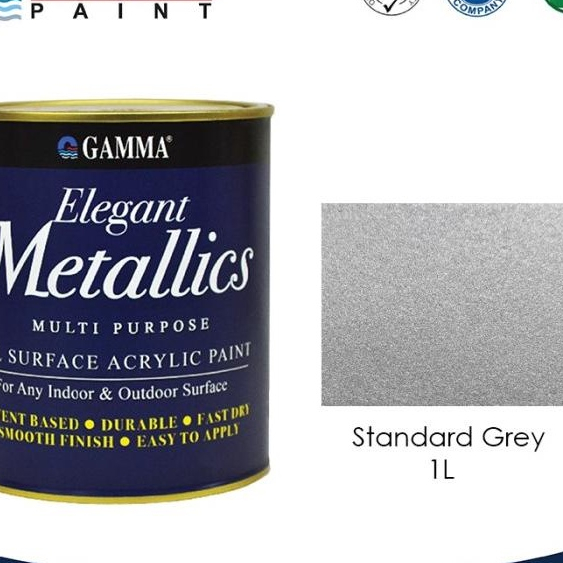 Elegant Metallics - STANDARD GREY - Cat Duco Metalik NC Besi & Kayu