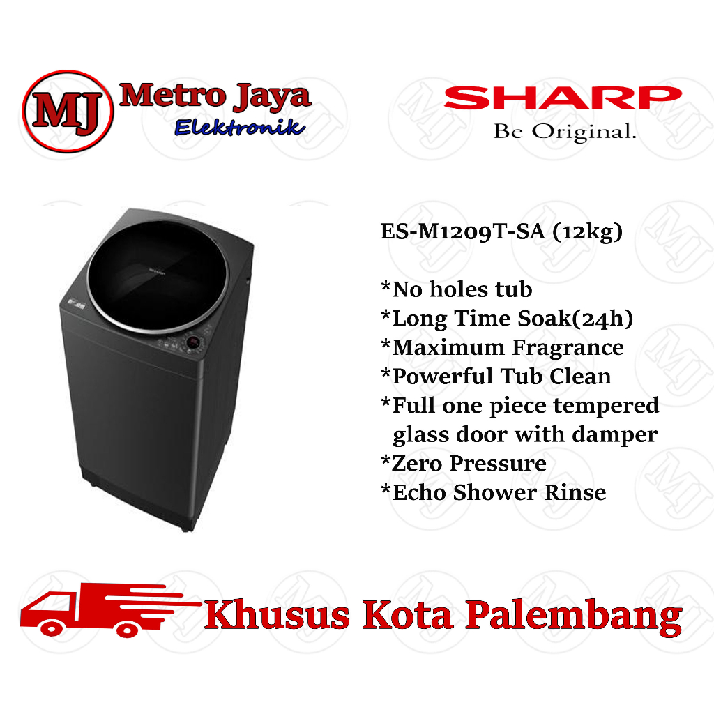 Mesin Cuci 1 Tabung Top Loading Sharp ESM 1209 kapasitas 12 kg