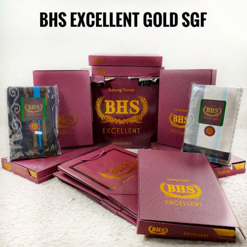[Super Premium] Sarung BHS EXCELLENT GOLD  SGF E52 Jacquard Songket kain tenun berkualitas halus ORI